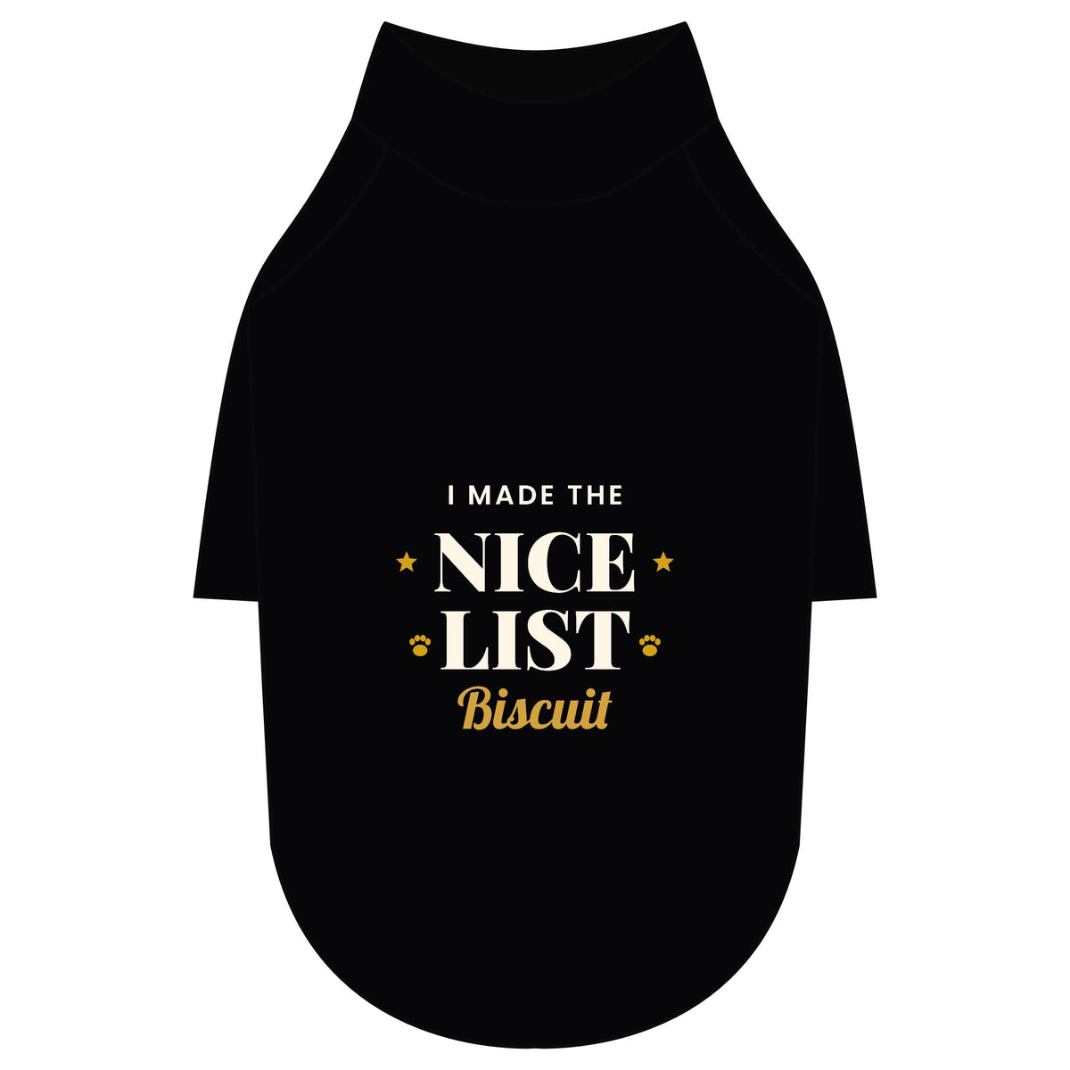 Personalised I Made The Nice List dog T-shirt, black, size XL - view 5 of 24