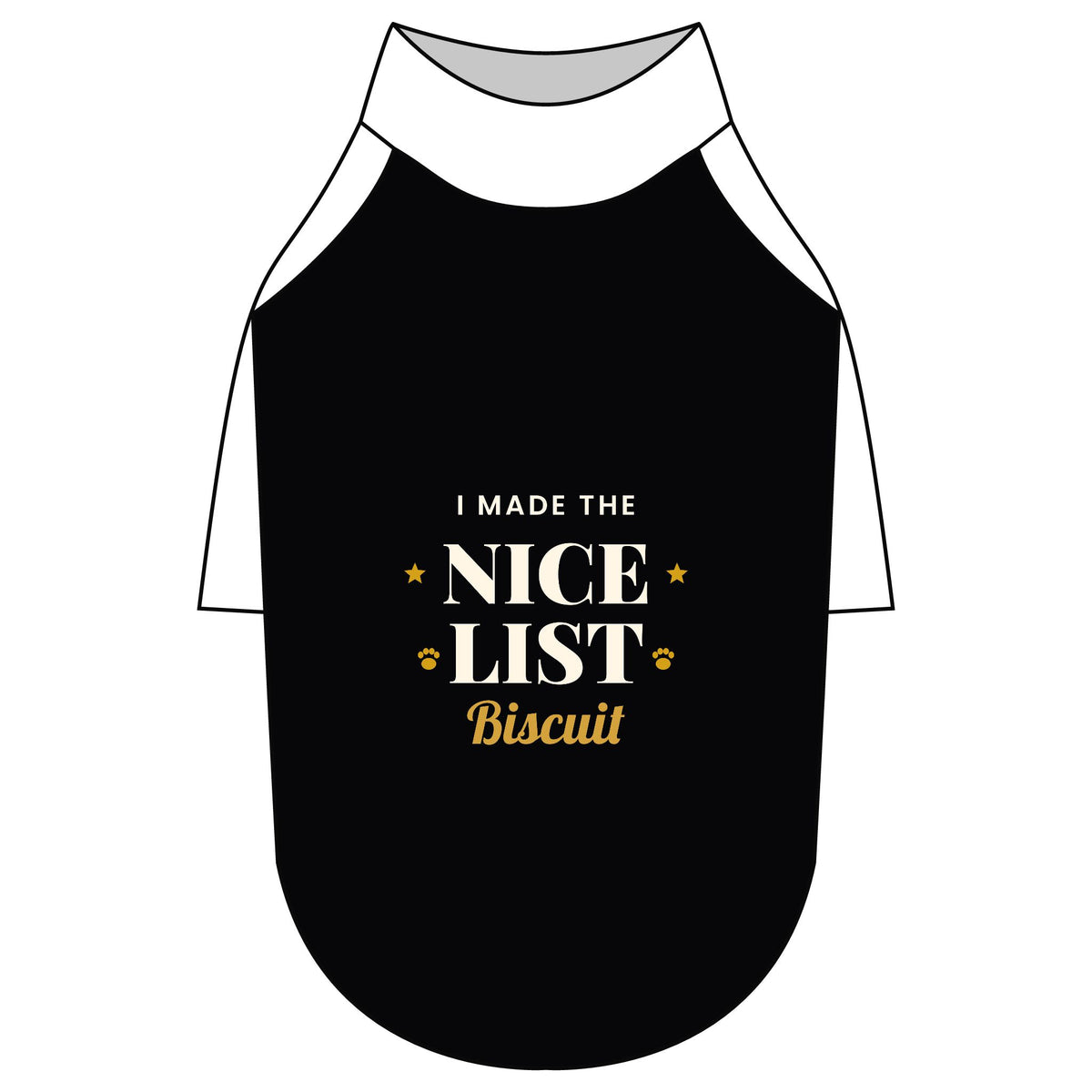 Personalised I Made The Nice List dog T-shirt, white and black, size XL - view 11 of 24
