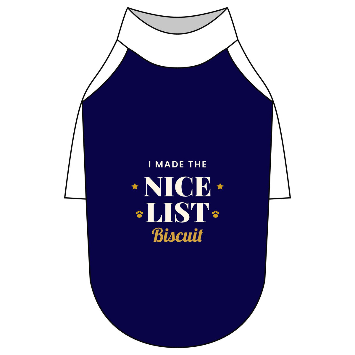 Personalised I Made The Nice List dog T-shirt, navy and white, size XL - view 23 of 24