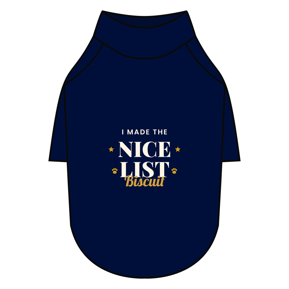 Personalised I Made The Nice List dog T-shirt, navy, size XS - view 18 of 24