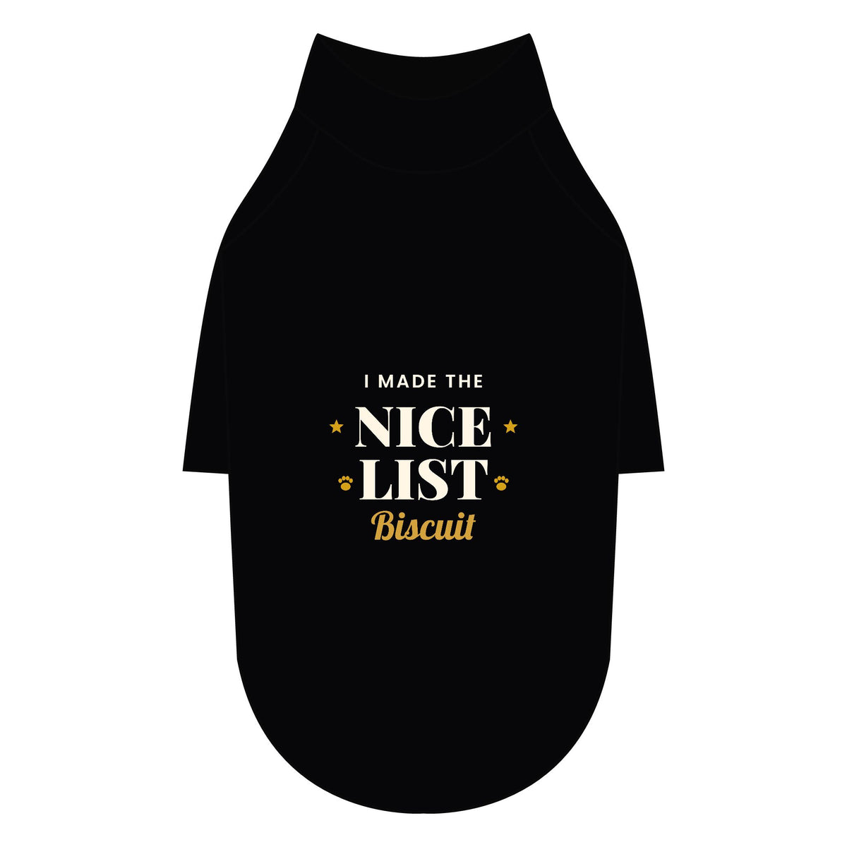 Personalised I Made The Nice List dog T-shirt, black, size 2XL - view 1 of 24