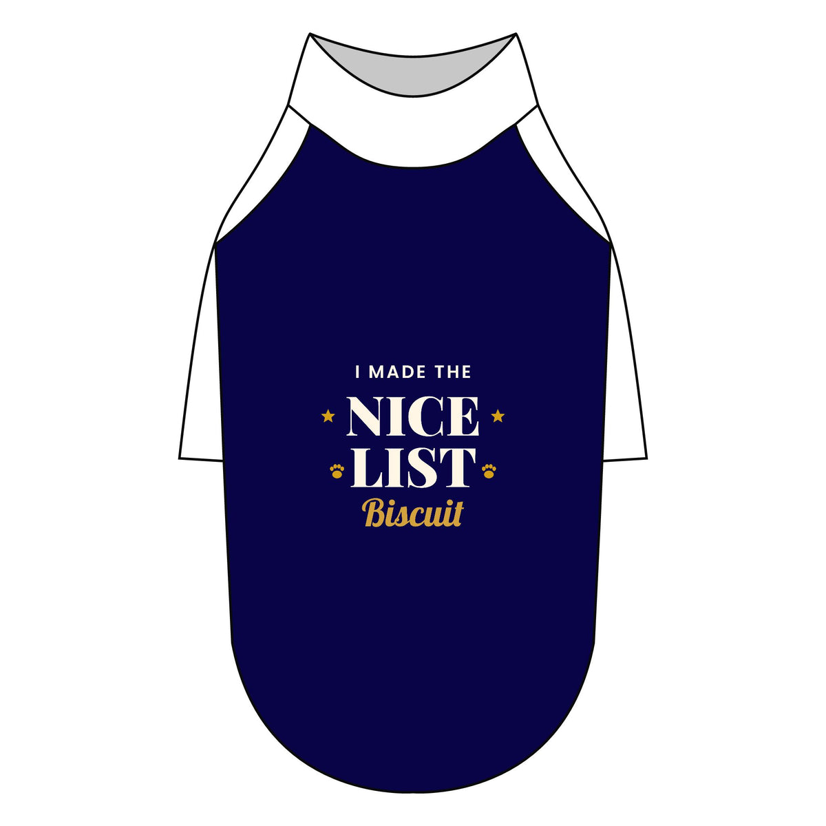 Personalised I Made The Nice List dog T-shirt, navy and white, size 2XL - view 19 of 24