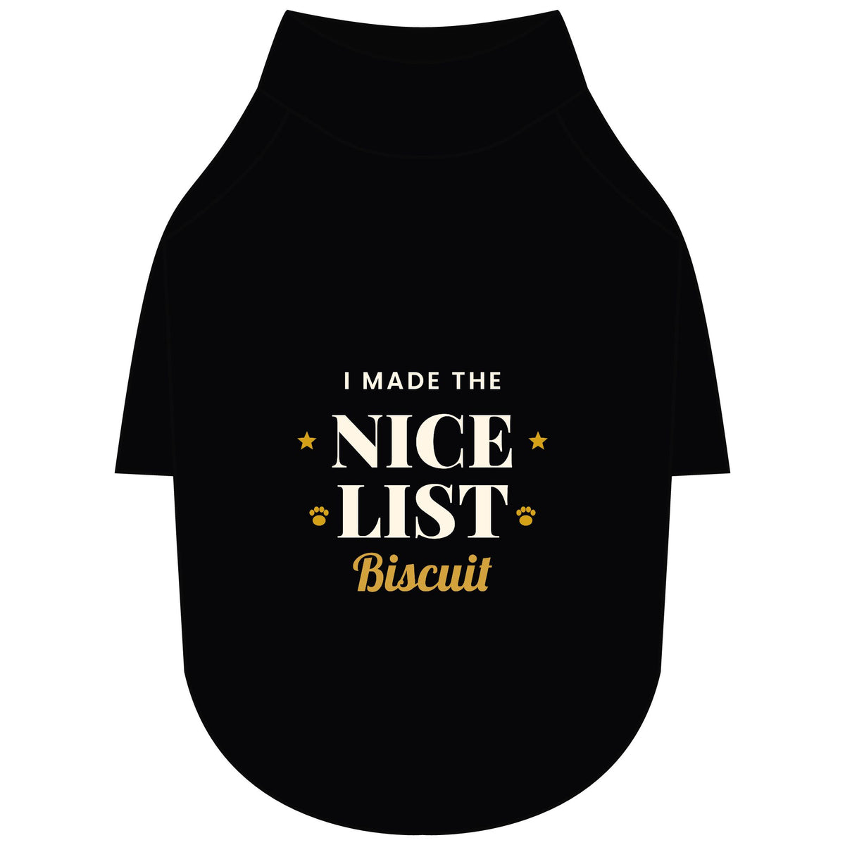 Personalised I Made The Nice List dog T-shirt, black, size L - view 2 of 24