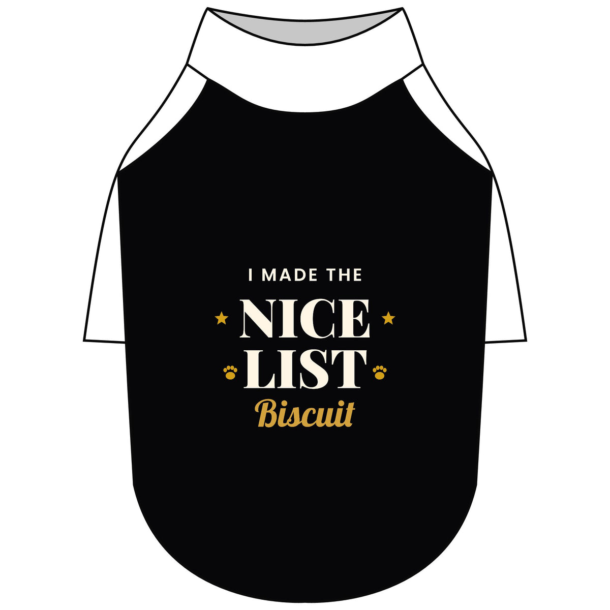 Personalised I Made The Nice List dog T-shirt, white and black, size L - view 8 of 24