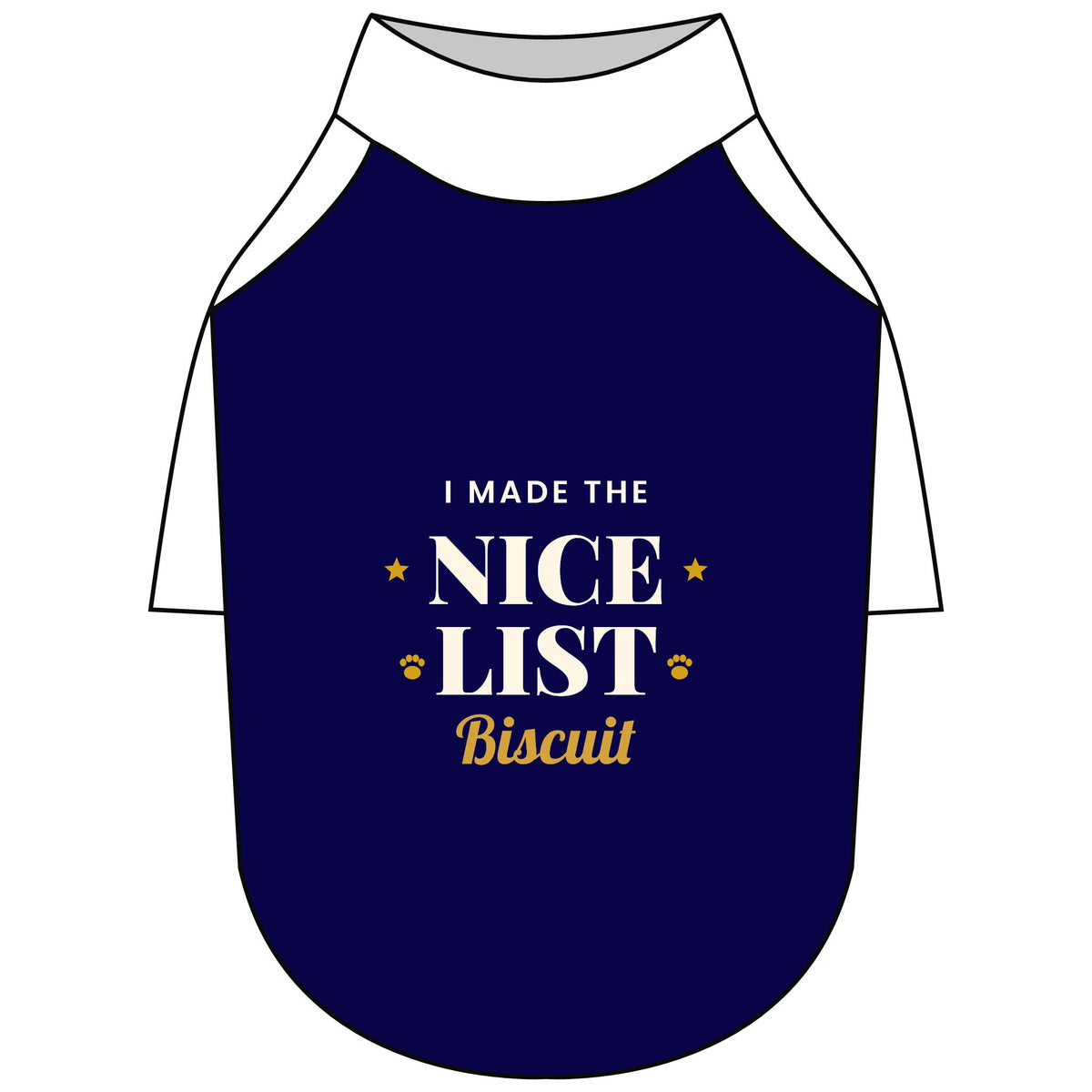 Personalised I Made The Nice List dog T-shirt, navy and white, size L - view 20 of 24
