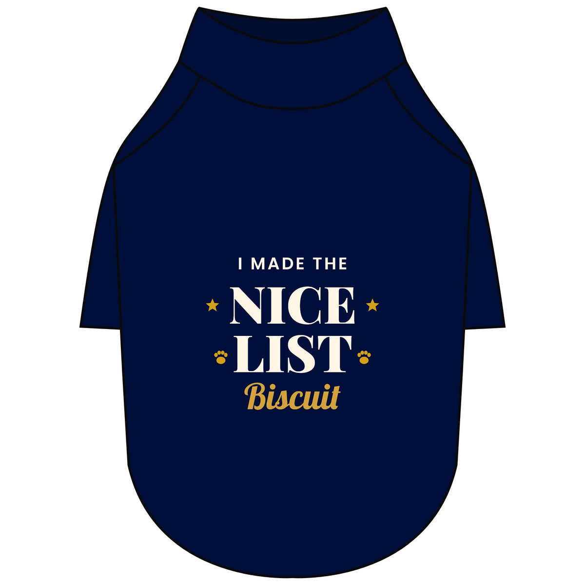 Personalised I Made The Nice List dog T-shirt, navy, size L - view 14 of 24