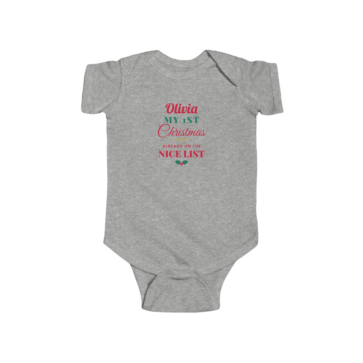 Personalised My 1st Christmas baby bodysuit, heather - view 2 of 15