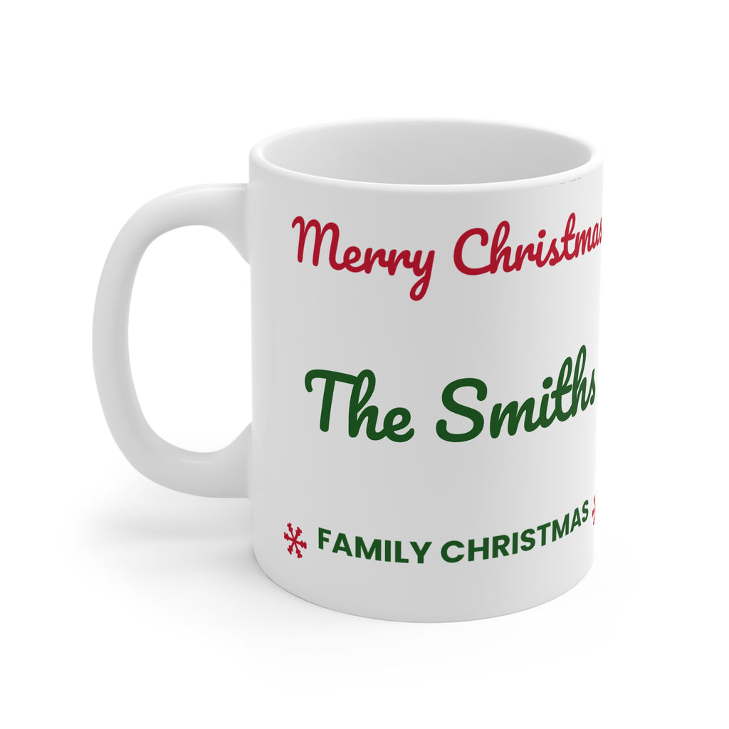 Personalised Family Christmas surname mug, 11oz - view 3 of 4