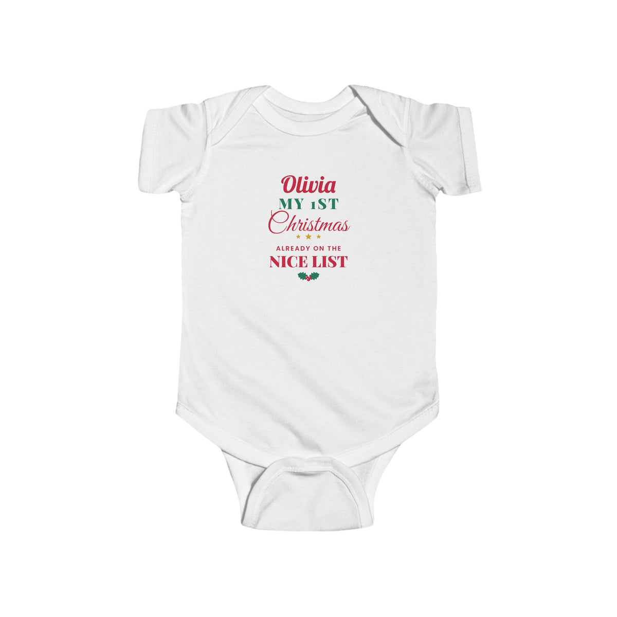 Personalised My 1st Christmas baby bodysuit, white - view 1 of 15