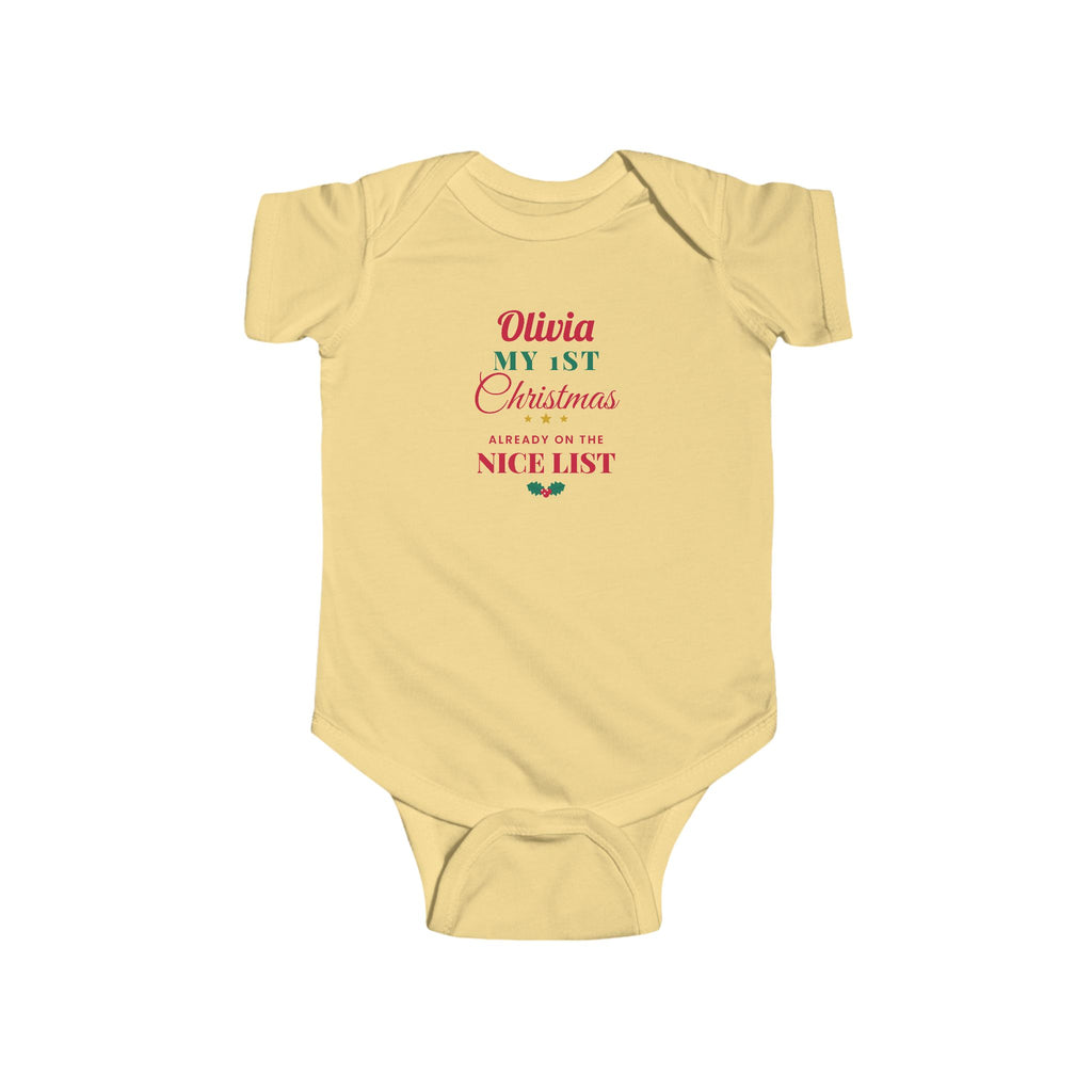 Personalised My 1st Christmas baby bodysuit, butter - view 3 of 15