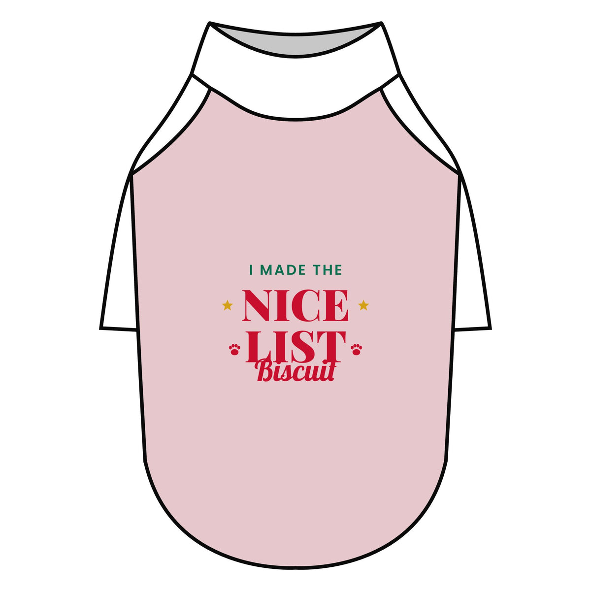 Personalised pink I Made The Nice List dog T-shirt, pink and white, size XS - view 6 of 6
