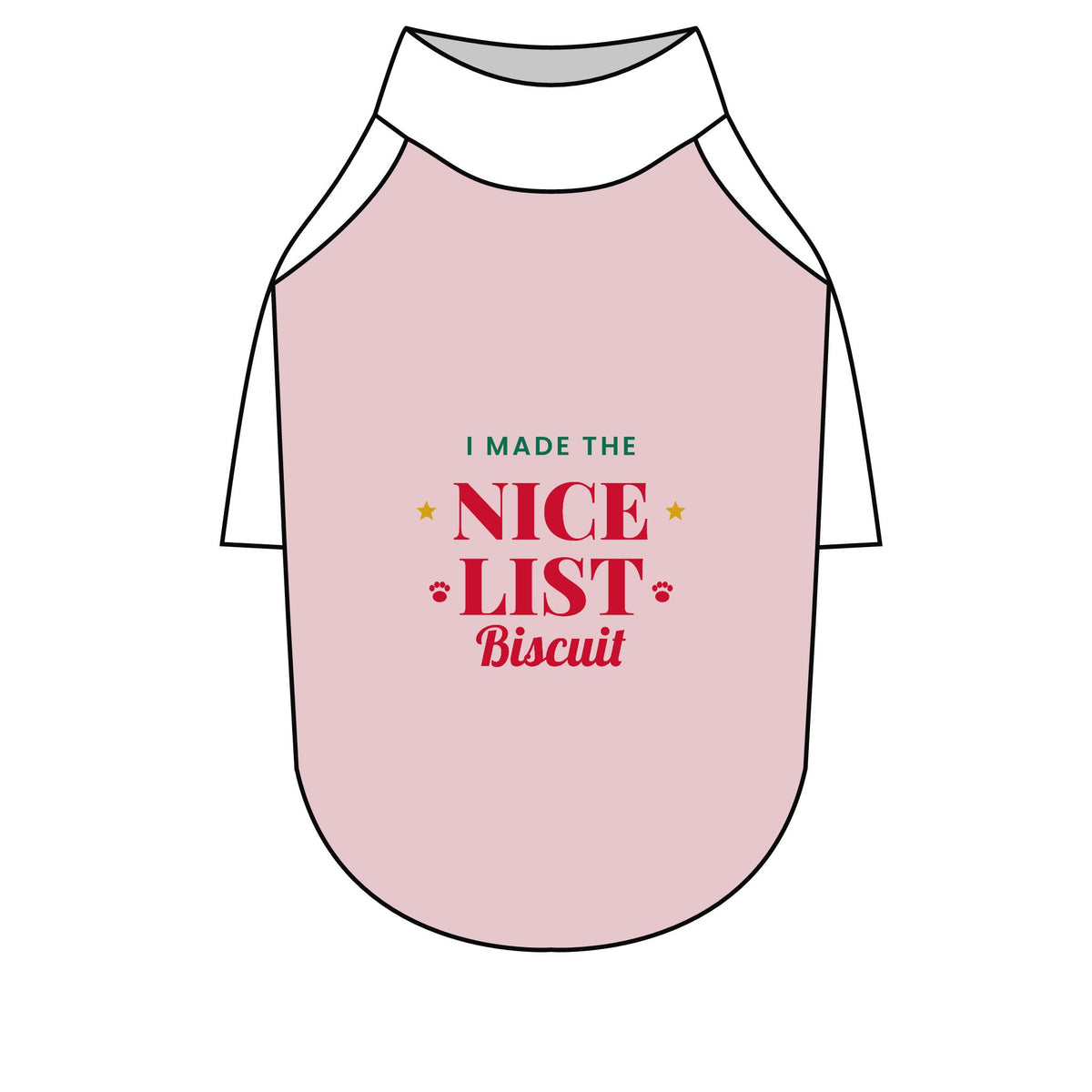 Personalised pink I Made The Nice List dog T-shirt, pink and white, size M - view 3 of 6
