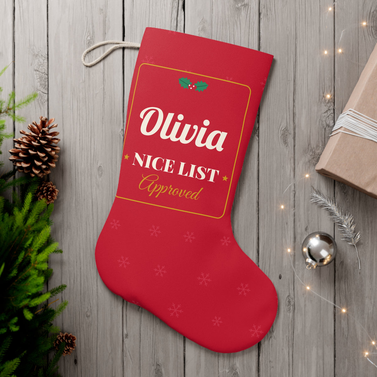 Personalised Nice List Approved Christmas stocking - view 3 of 4