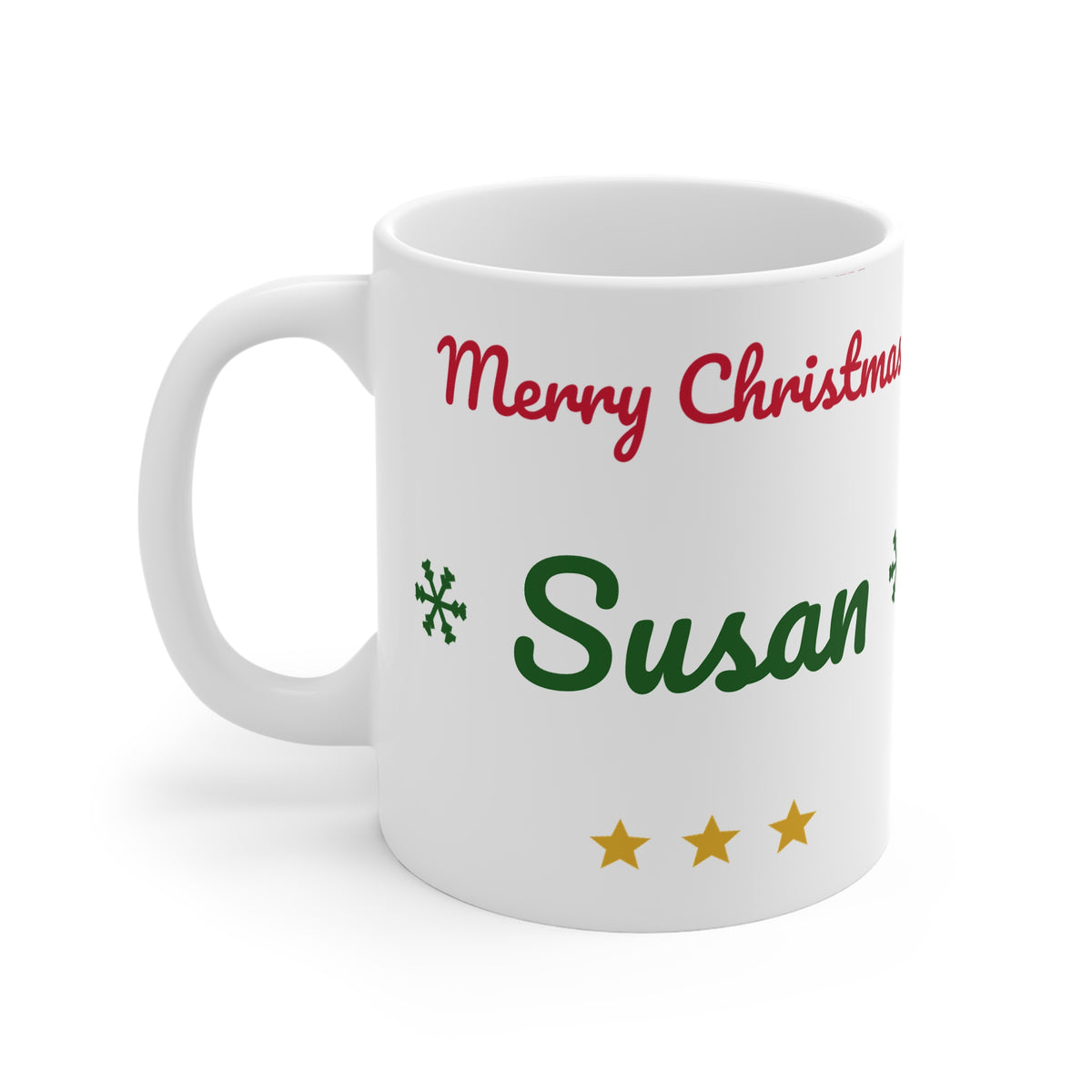 Personalised Merry Christmas name mug, 11oz - view 3 of 4
