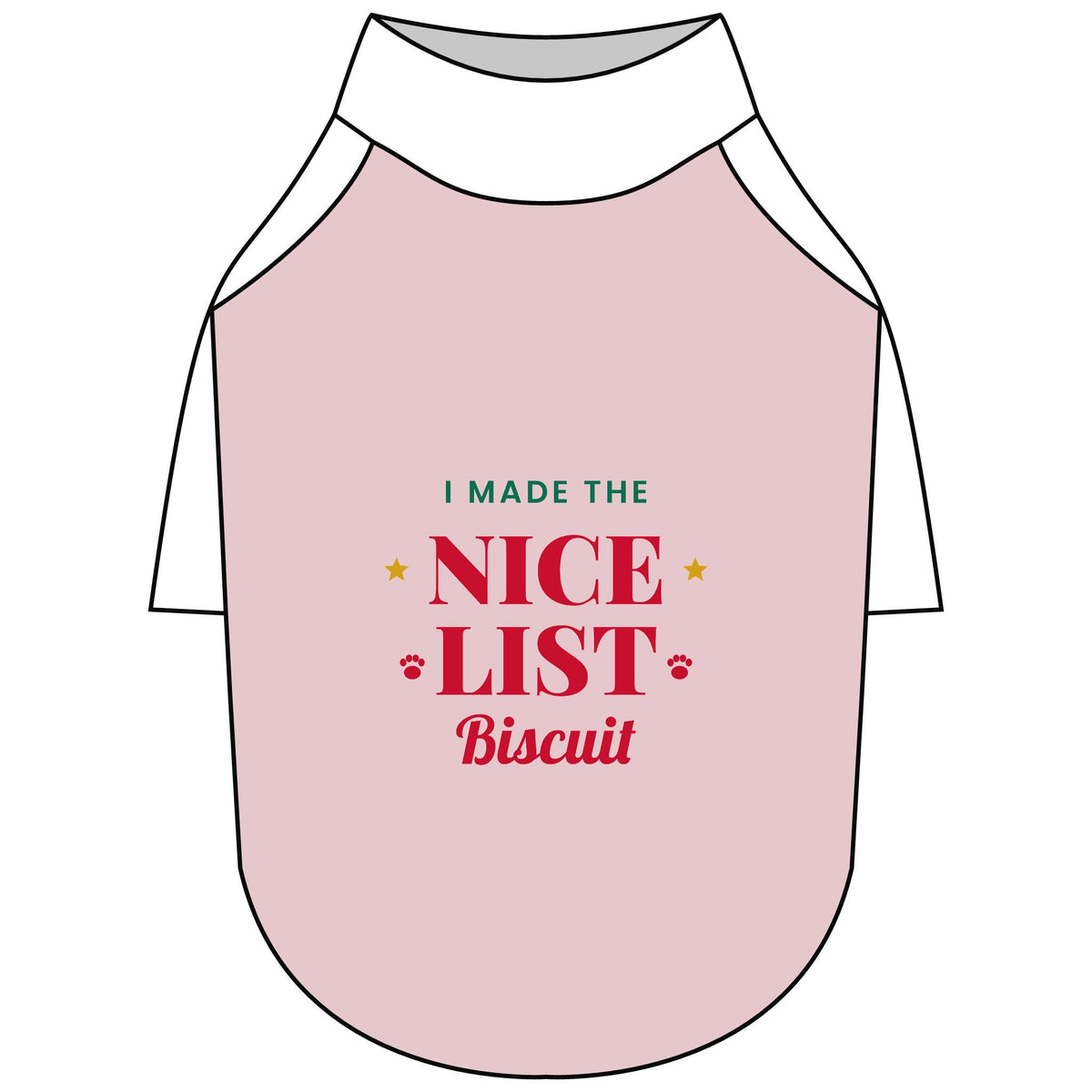 Personalised pink I Made The Nice List dog T-shirt, pink and white, size L - view 2 of 6