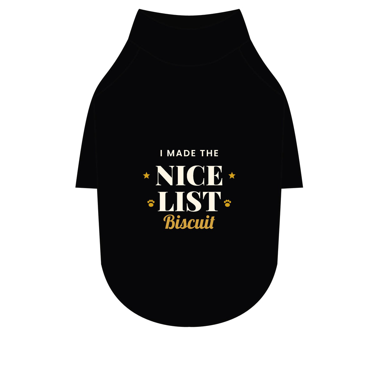 Personalised I Made The Nice List dog T-shirt, black, size M - view 3 of 24
