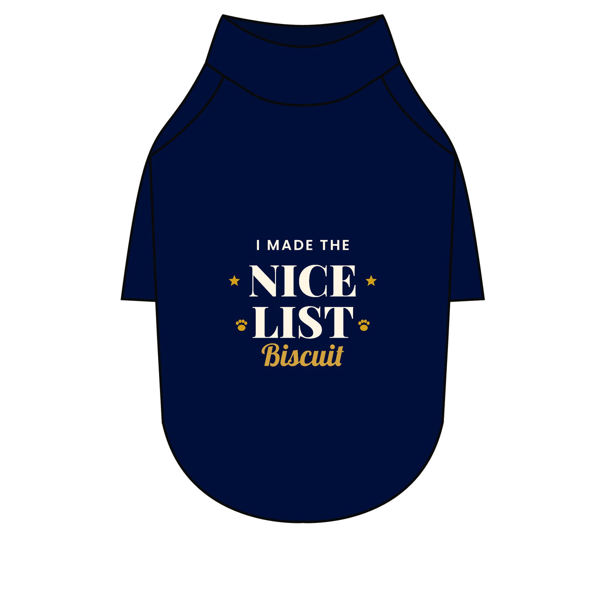 Personalised I Made The Nice List dog T-shirt, navy, size M - view 15 of 24