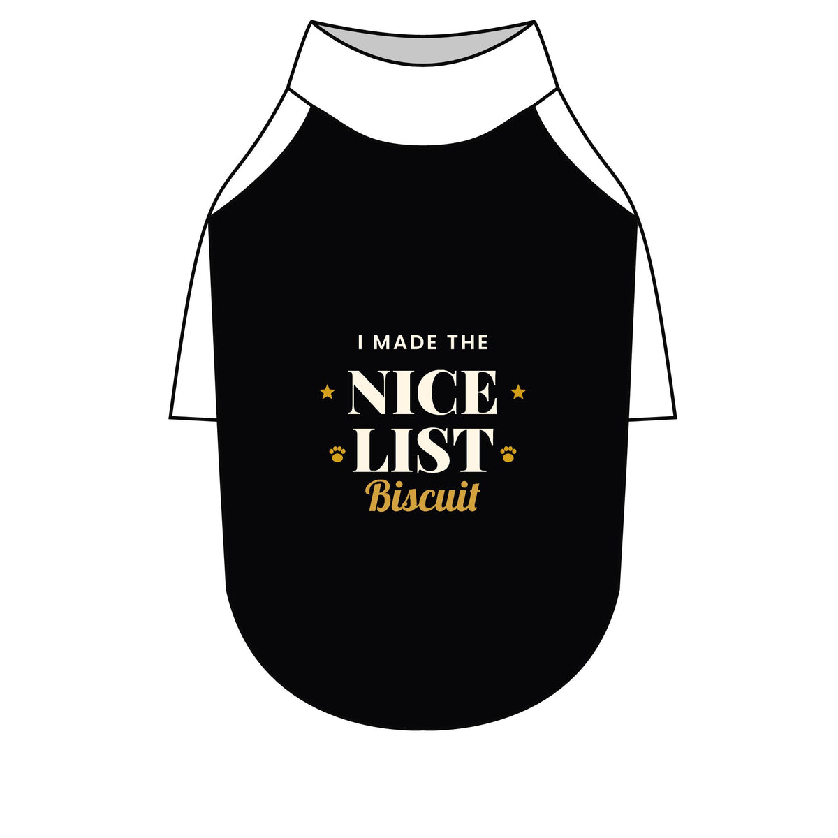 Personalised I Made The Nice List dog T-shirt, white and black, size M - view 9 of 24