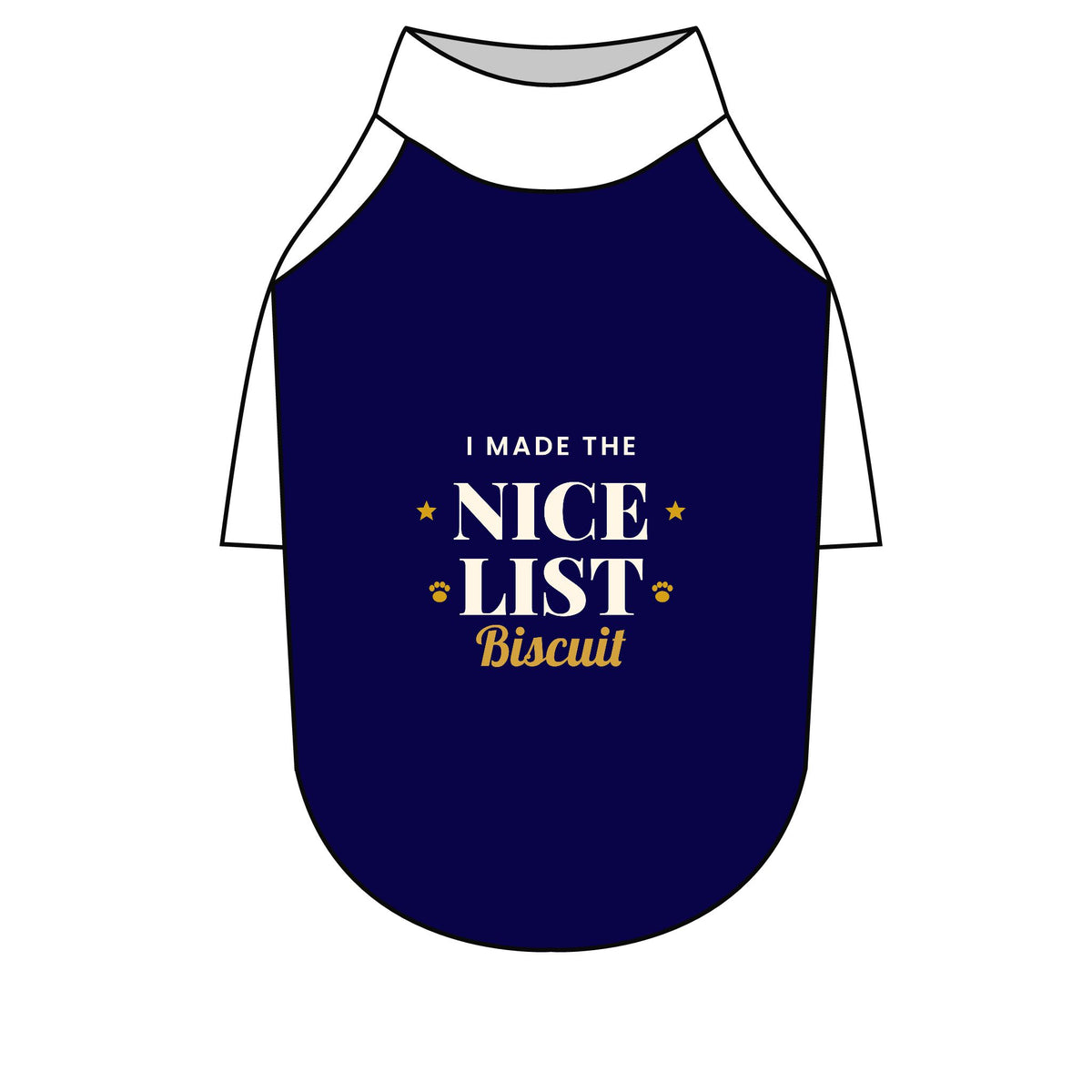 Personalised I Made The Nice List dog T-shirt, navy and white, size M - view 21 of 24
