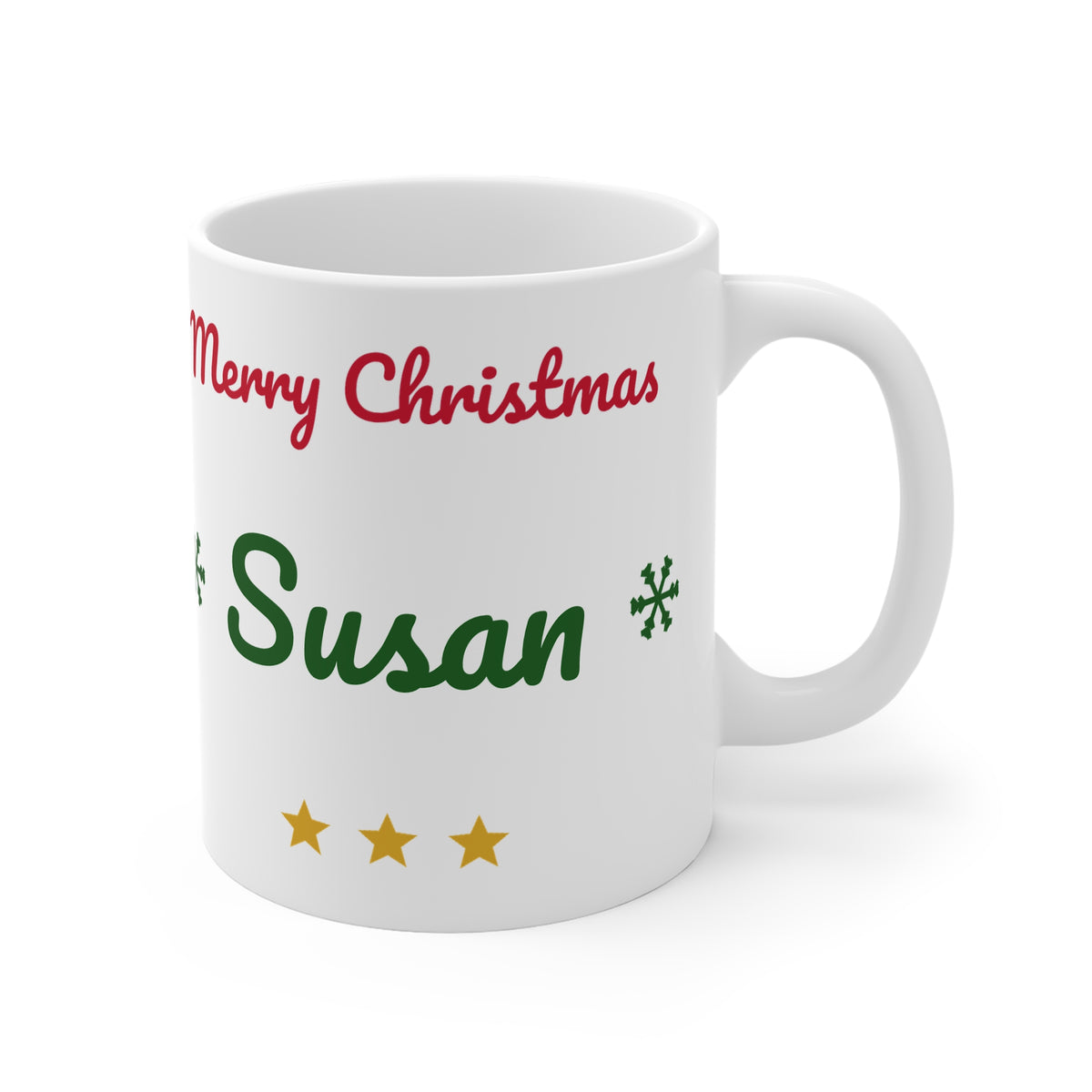 Personalised Merry Christmas name mug, 11oz - view 4 of 4