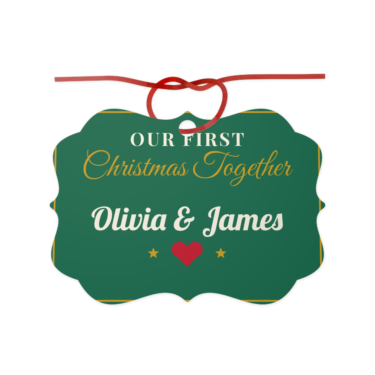 Personalised Our First Christmas Together ornament, rectangle - view 1 of 8
