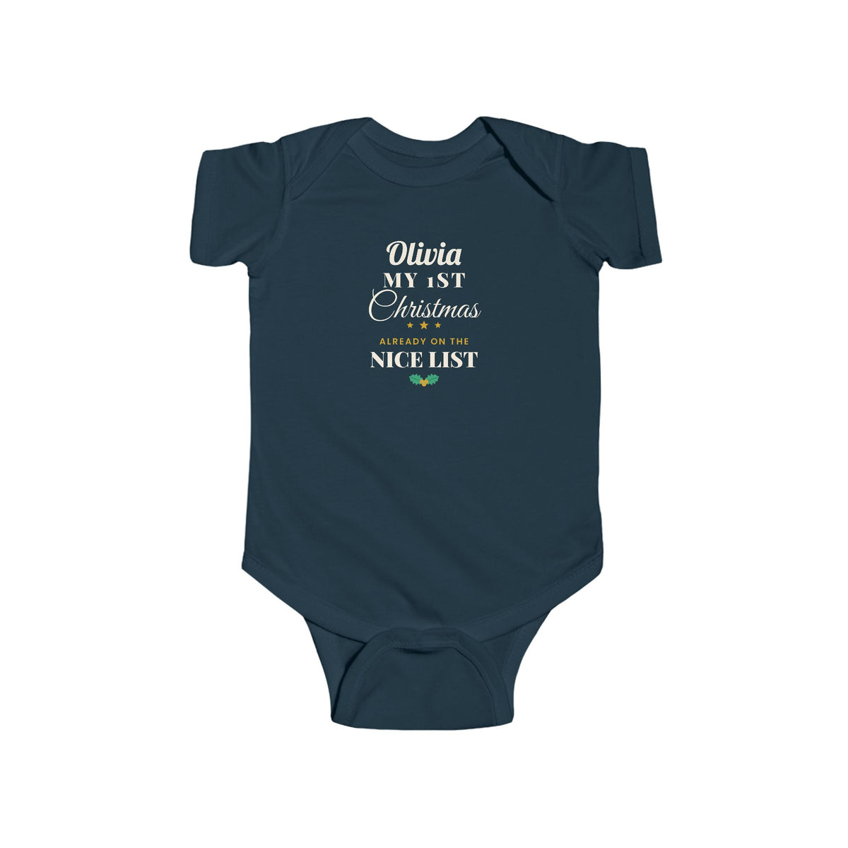 Personalised My 1st Christmas baby bodysuit, navy - view 5 of 15