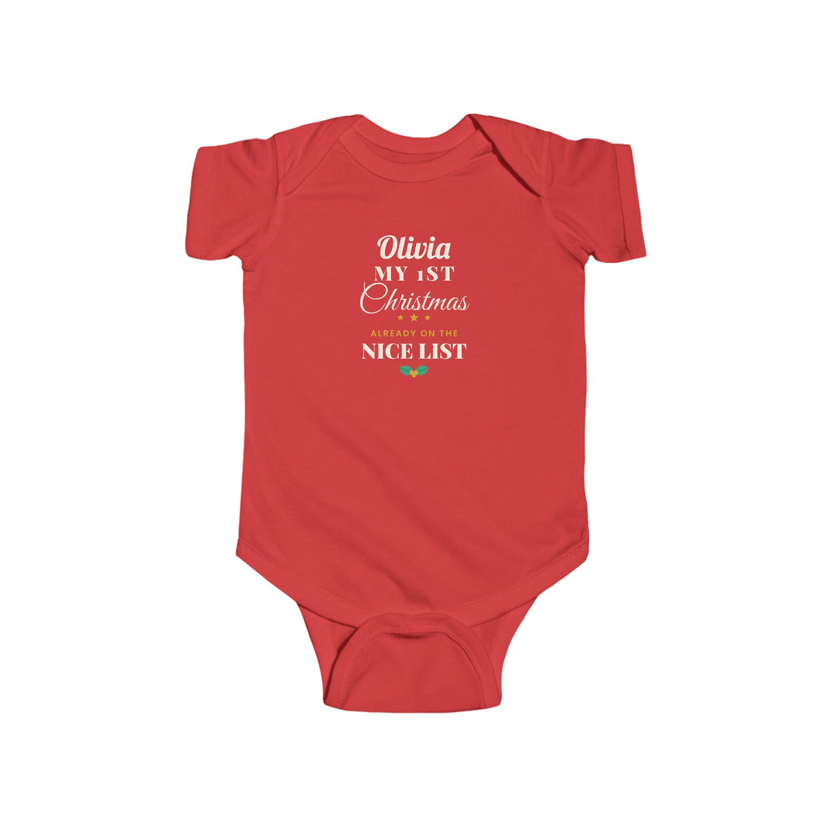 Personalised My 1st Christmas baby bodysuit, red - view 7 of 15