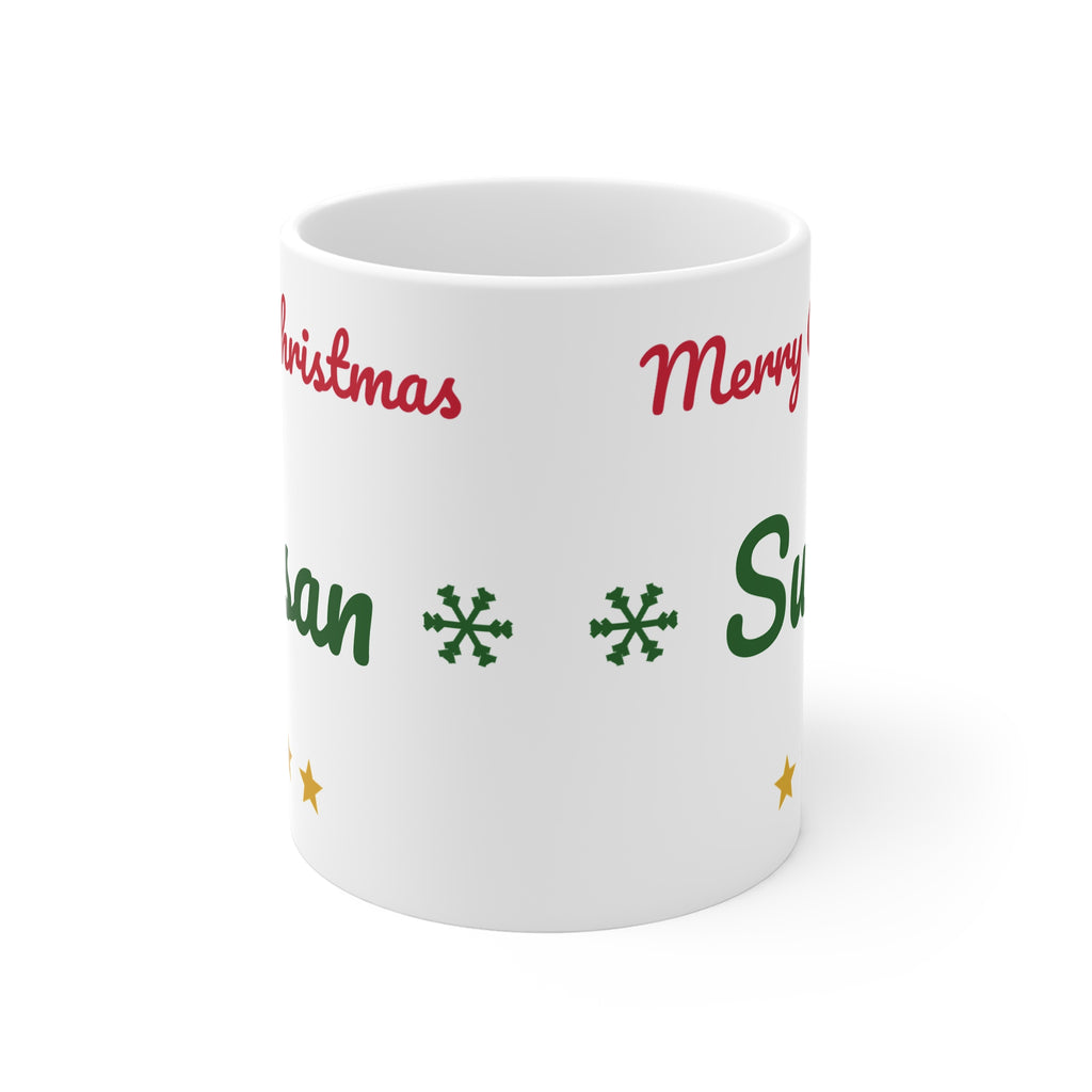 Personalised Merry Christmas name mug, 11oz - view 2 of 4