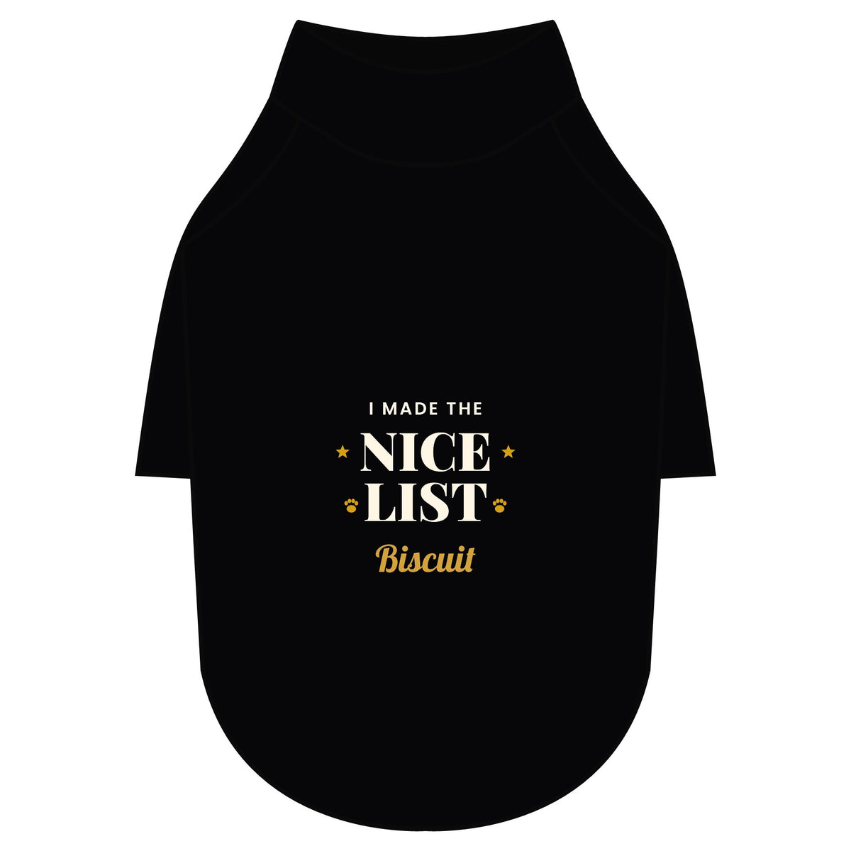 Personalised I Made The Nice List dog T-shirt, black, size S - view 4 of 24