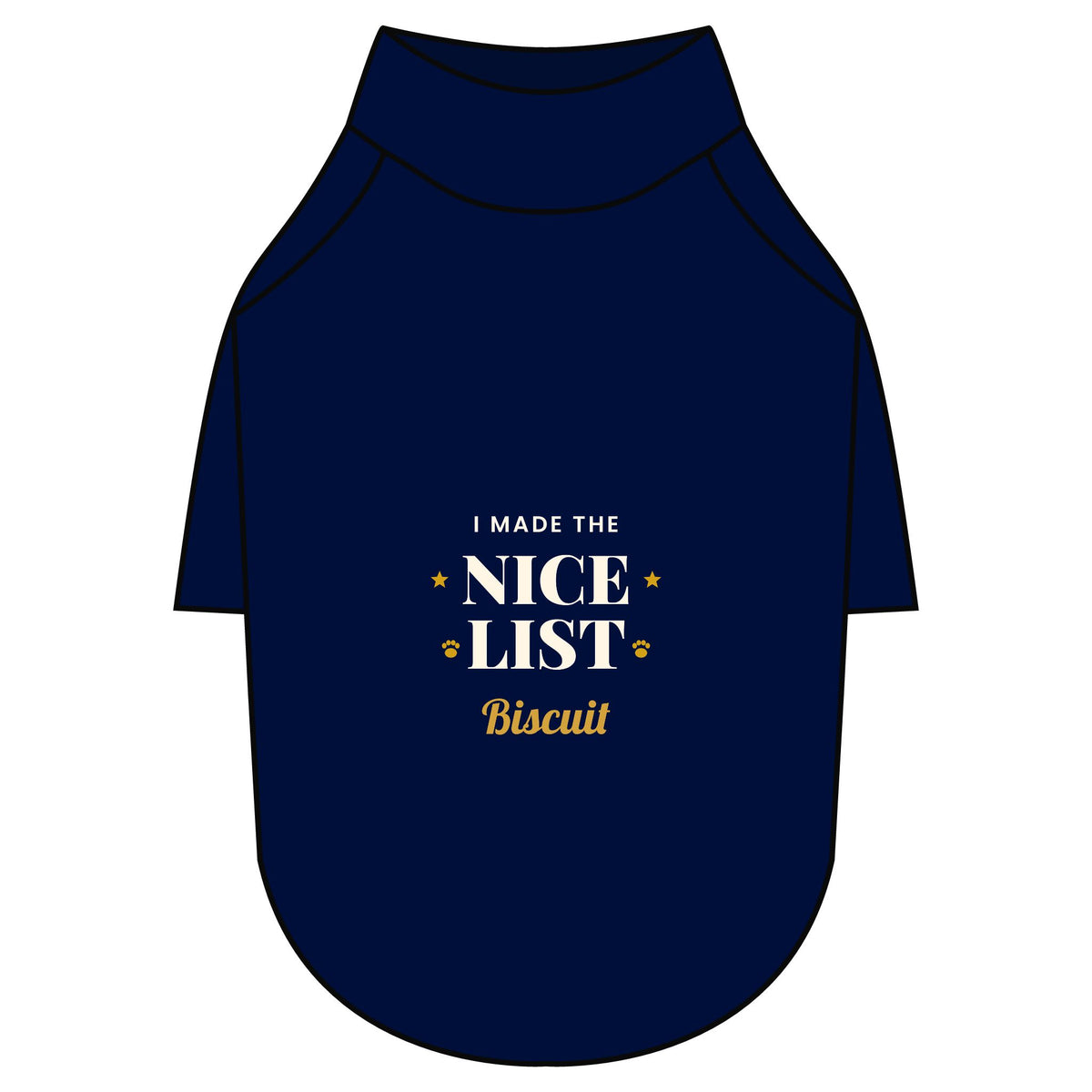 Personalised I Made The Nice List dog T-shirt, navy, size S - view 16 of 24