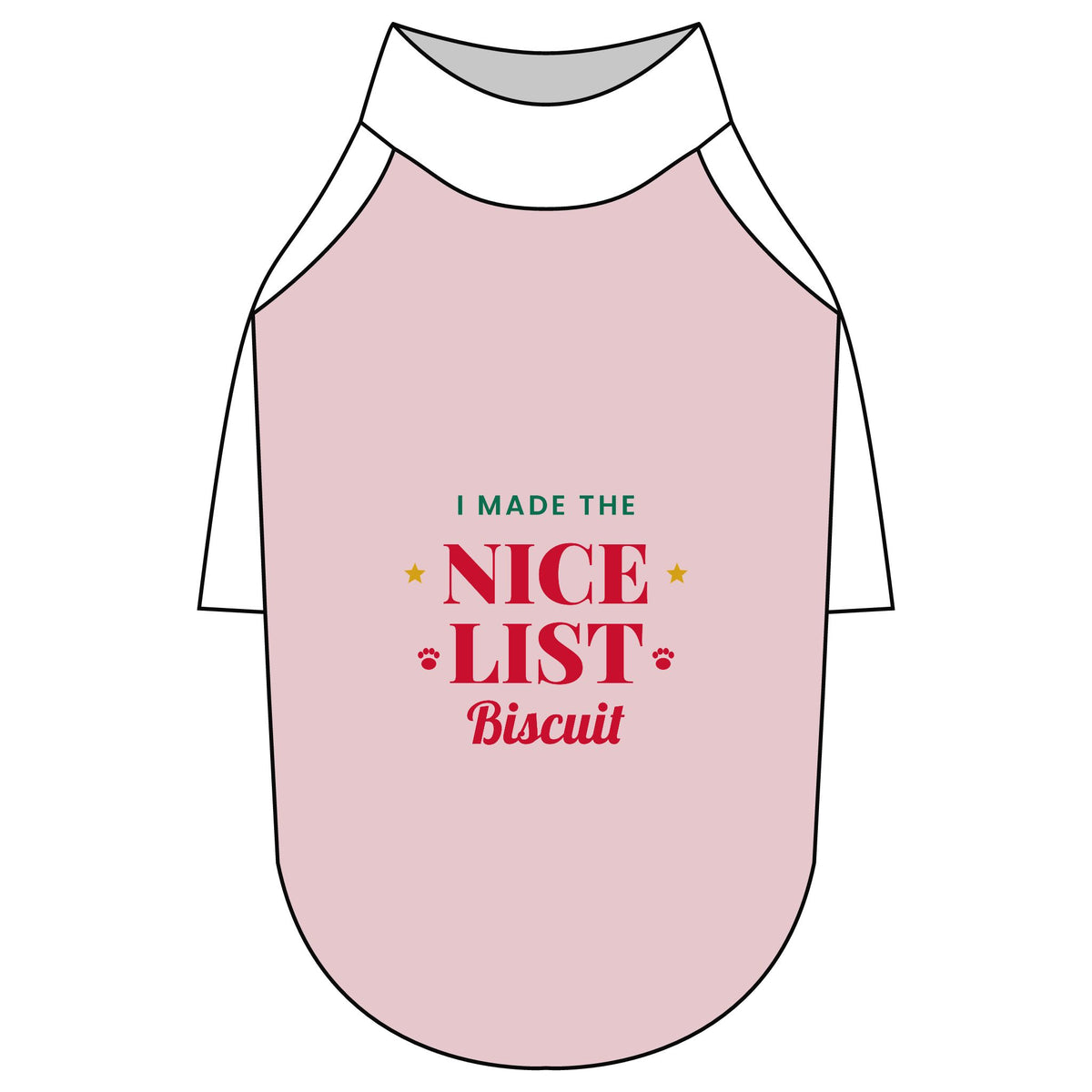 Personalised pink I Made The Nice List dog T-shirt, pink and white, size XL - view 5 of 6
