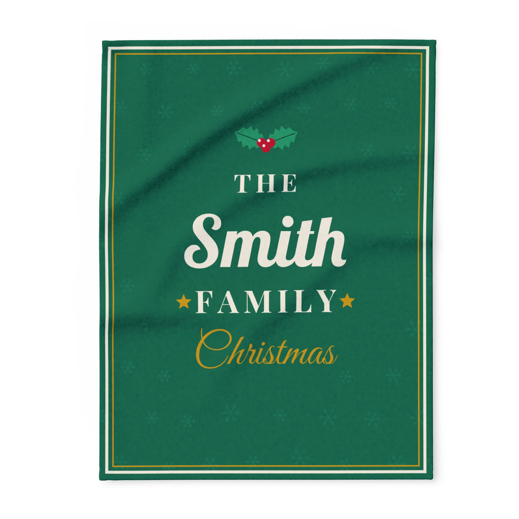 Personalised family Christmas fleece blanket, 30 x 40in - view 1 of 12