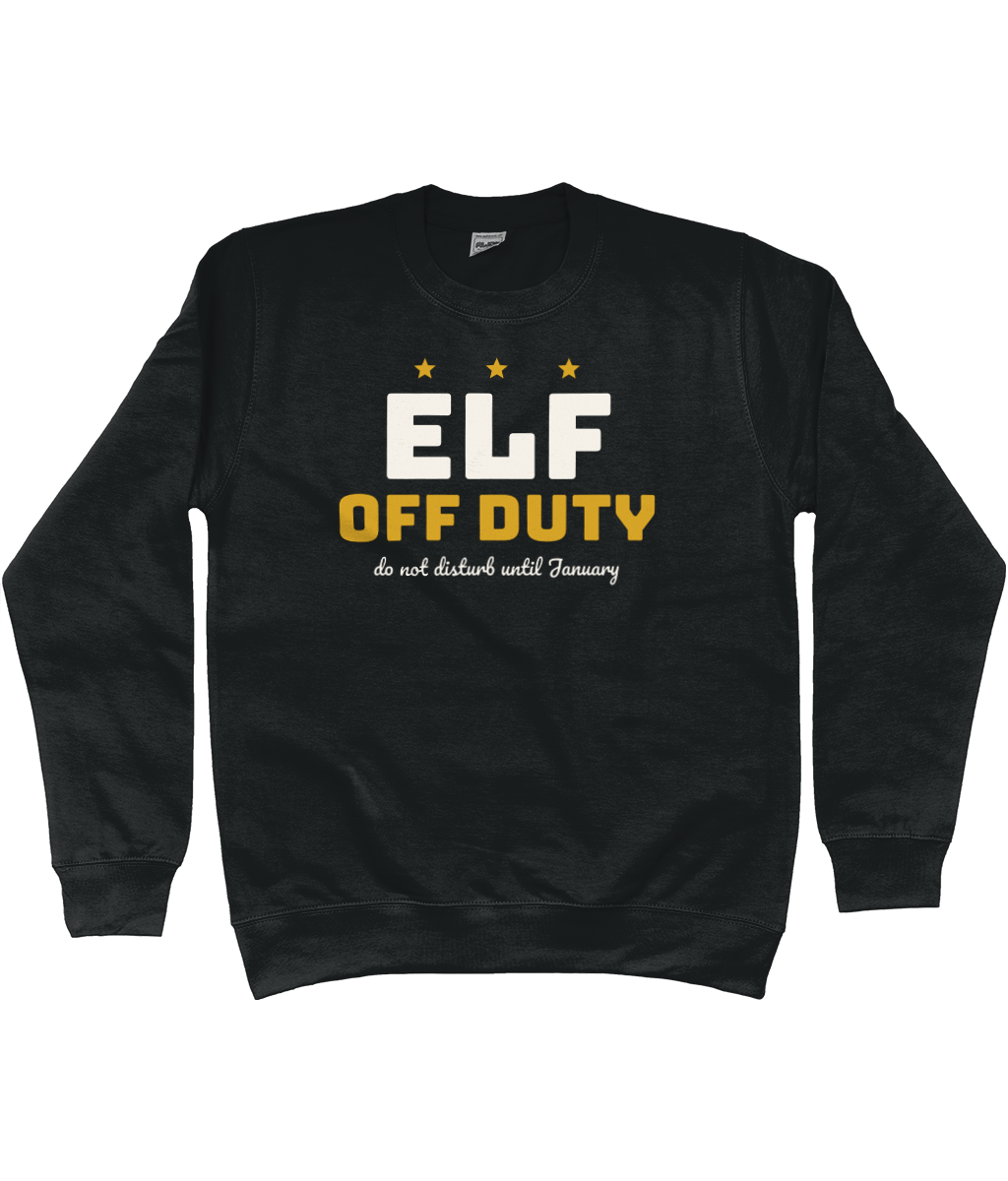 Elf Off Duty black unisex Christmas jumper